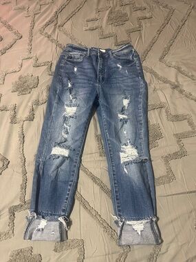 KanCan Ripped Skinny Jeans - Blue Wash